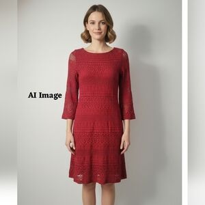 Elegant Red Lace Dress